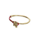 Red leather bracelet with butterfly ornament