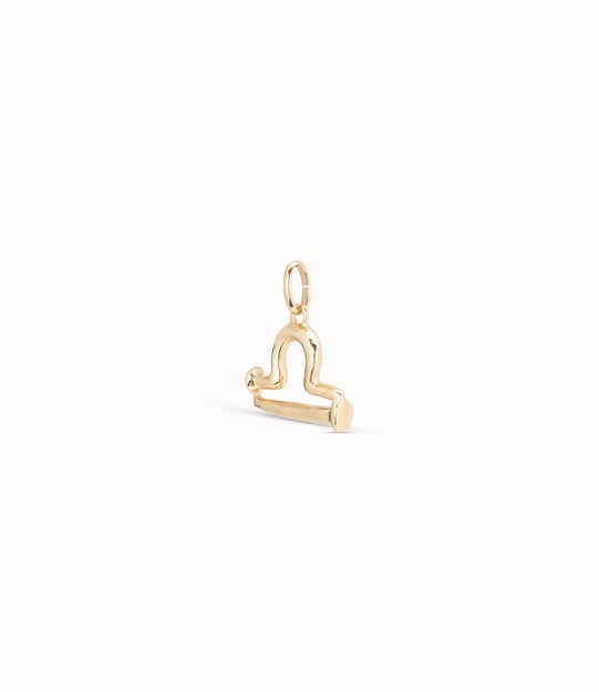 Libra shaped charm, Golden, large