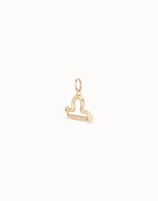 Libra shaped charm, Golden, large