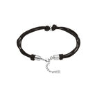 Short leather necklace with two drops