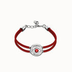 Double red leather birthstone bracelet with eye