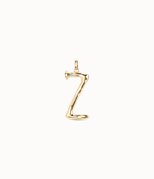Colgante bañado en oro de 18k de letra Z