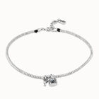 Colgante de plata con 2 charms de llave y candado