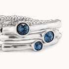 Pulsera triple ba&ntilde;ada en plata de ley y cristal
