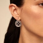 Needle and button earrings