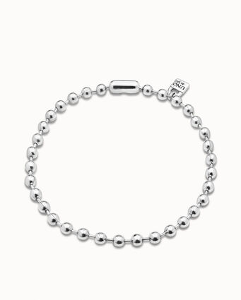 Sterling silver-plated bead necklace