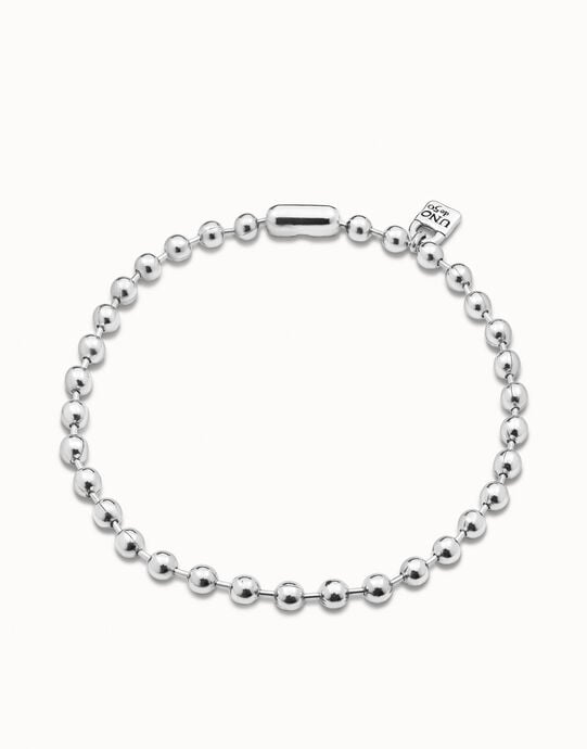 Collier plaqu&eacute; argent &agrave; billes