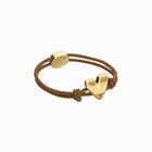 Brown elastic thread bracelet with heart