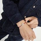 Red leather bracelet with interlocking carabiner