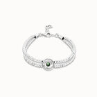 Two-strand beaded bracelet with an eye-shaped charm