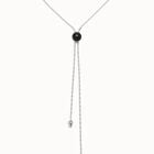 Long pendant  necklace with central black murano glass