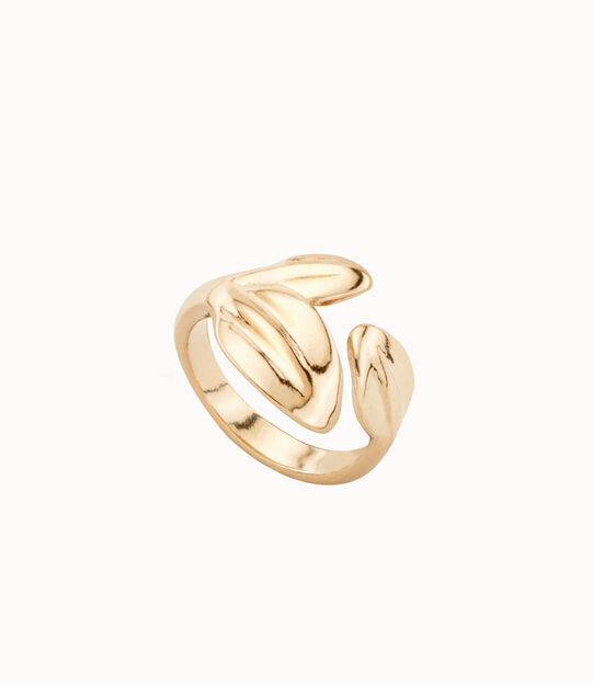 Leaf shape open ring