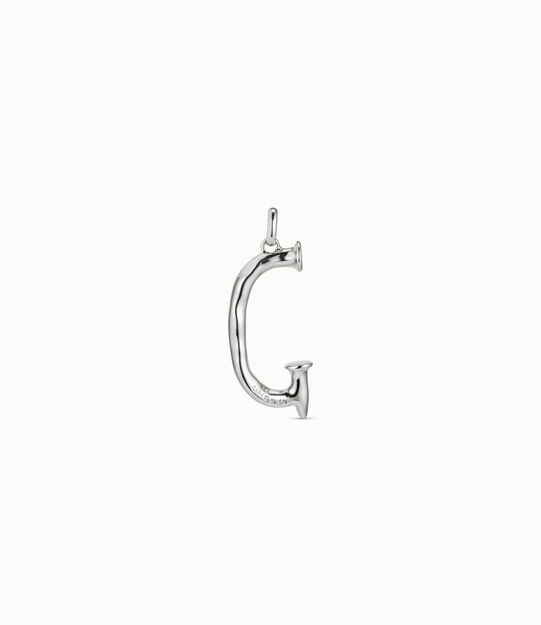 Sterling silver-plated letter G pendant