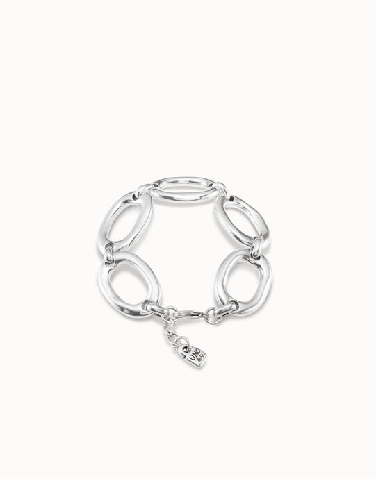 Pulsera ba&ntilde;ada en plata de ley de eslabones grandes, Silber, large