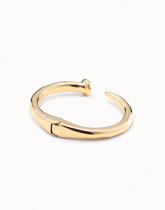 Sculptural‑style bangle bracelet, Golden, large