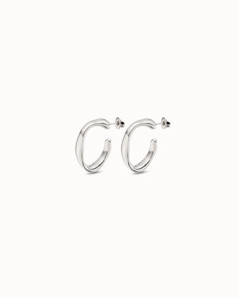 Boucles d’oreilles plaquées argent en forme d’anneaux larges