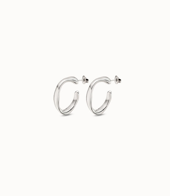 Sterling silver-plated wide hoop earrings