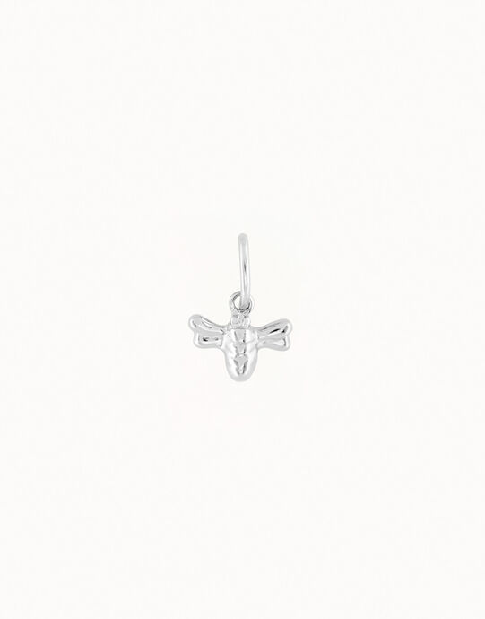 Charm abeja ba&ntilde;ado en plata de ley para mujer