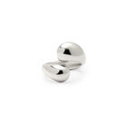 Anillo ba&ntilde;ado en plata con doble forma de gota