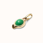 Charm placcato oro 18k con pietra verde.