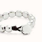Leather bracelet with small round beads