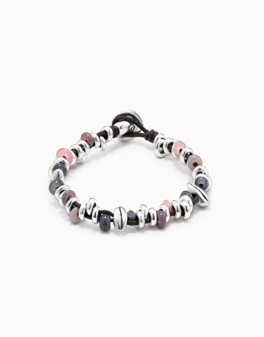 Pulsera en ba&ntilde;o en plata de ley con cristales