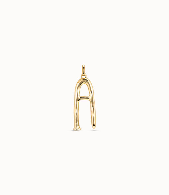 18K gold-plated letter A pendant