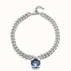 Collar ba&ntilde;ado en plata de ley con cristal azul