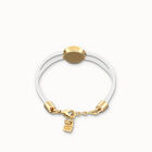 Double white leather birthstone bracelet with eye