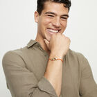 Orange leather bracelet with interlocking carabiner