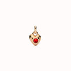 Charm in argento placcato con cristallo rosso rotondo