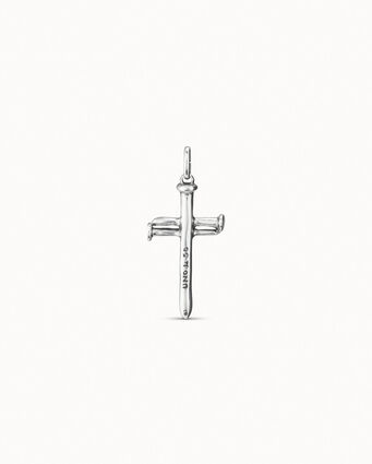 Sterling silver-plated large sized cross charm