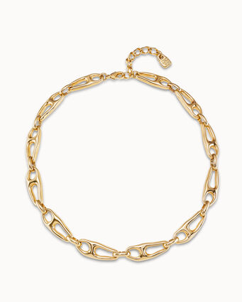 18K gold-plated short necklace and small links