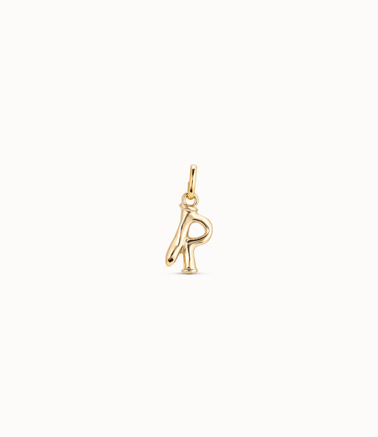 Charm bañado en oro de 18k de letra R