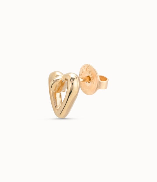 Heart Single Stud Earring, Golden, large