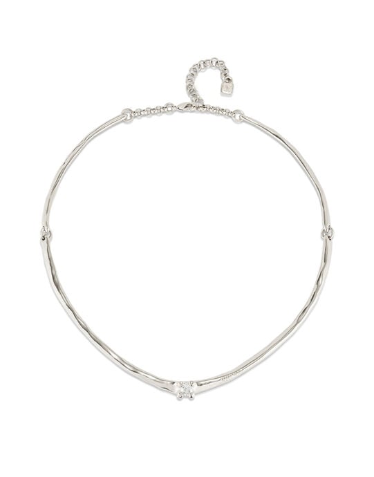 Choker necklace with white cubic zirconia