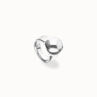 Anillo ba&ntilde;ado en plata de ley con forma de esfera