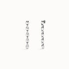 Aretes largos ba&ntilde;ados en plata de ley de eslabones en forma de bolas