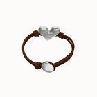 Brown leather bracelet with heart detail