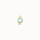 Colgante para arete ba&ntilde;ado en oro de 18k de c&iacute;rculo y cristal