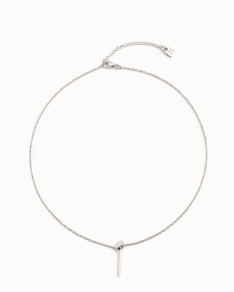 Collier plaqué argent en forme de clou