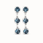 Drop earrings with blue crystals
