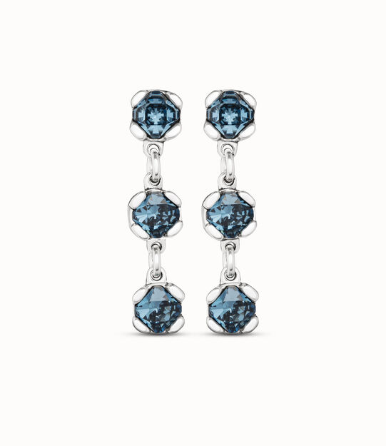 Sterling silver-plated earrings with blue crystals