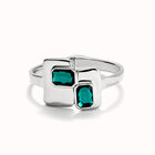 Bangle bracelet with green crystals