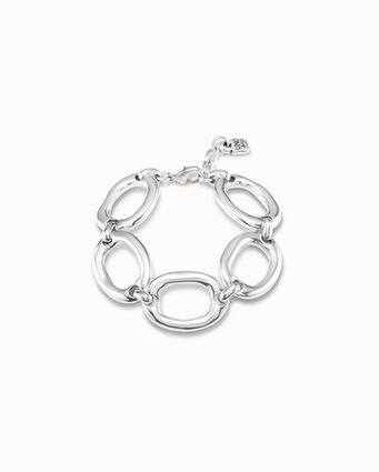 Sterling silver-plated bracelet with large links
