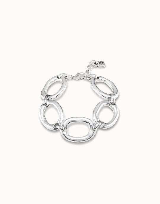 Pulsera ba&ntilde;ada en plata de ley de eslabones grandes