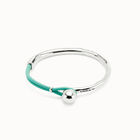 Bangle bracelet with turquoise leather