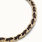 Short leather necklace with links