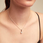 Short chain necklace with white cubic zirconia