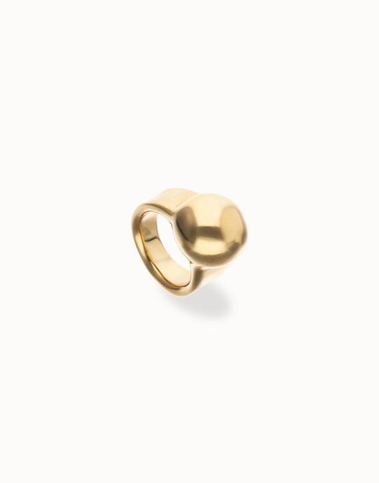 Anillo ba&ntilde;ado en oro 18k con forma de esfera